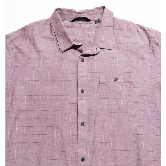 Travis Mathew Button-Up Shirt Men's 2XL Red Geometric Short Sleeve Stretch Wick - Picture 4 of 11